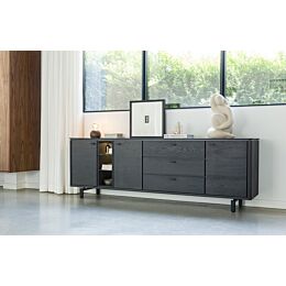 Livada, Dressoir 240 Cm - 3-Deuren + 3-Laden + 3-Niches - Onyx