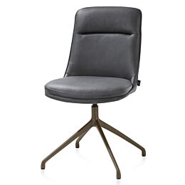 Eetkamerstoel Mateo Draaibaar Rough Off Black Pala Antraciet