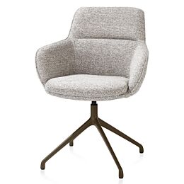 Armstoel Mateo Draaibaar Steelbrown Bellini Kiezel