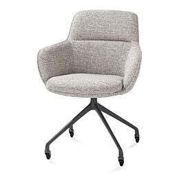 Armstoel Mateo Wielen Rough Off Black Bellini Kiezel