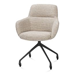 Armstoel Mateo Wielen Rough Off Black Bellini Kiezel