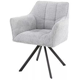 Draaistoel Bouclé Zilver 