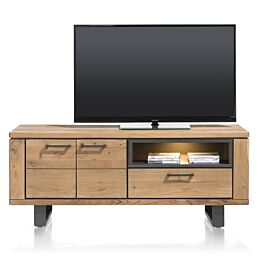 H&H TV-meubel Quebec 150 Cm - 2-Deuren + 1-Lade + 1-Niche (+ LED)