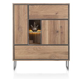Highboard Trapani 120 Cm - 2-Deuren + 3-Laden + 1-Niche (+ LED)