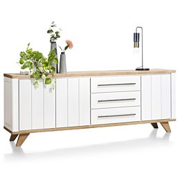 Jardin, Dressoir 230 Cm - 3-Deuren + 3-Laden - Wit