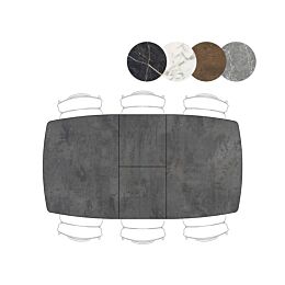 Palace, Uitschuiftafel 160 (+ 50) X 110 Cm - 4-Poten - Antraciet