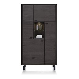 Livada, Bergkast 110 Cm - 4-Deuren + 1-Lade + 2-Niches - Onyx