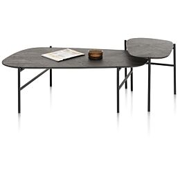 Hendrik, Set Van 2 Salontafels 63 X 120 Cm / 62 X 44 Cm - Fishbone - Castle Antraciet