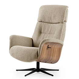 Relaxfauteuil Milas camel onderstel zwart