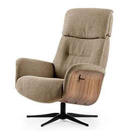 Relaxfauteuil Milas bruin onderstel zwart
