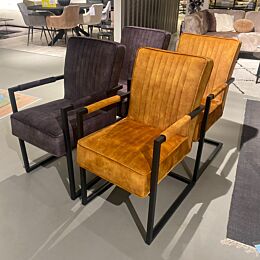 Profijt Meubel Eetkamerstoelen Taylor antraciet en cognac