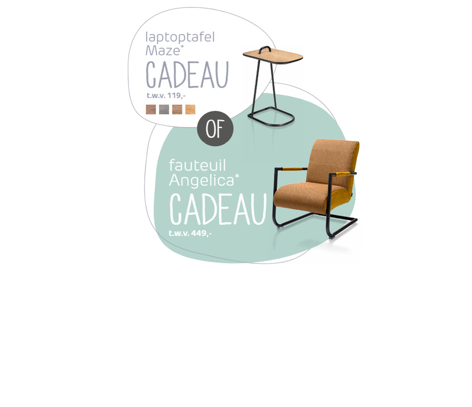 Ontvang nu een laptoptafel of fauteuil cadeau van H&H!